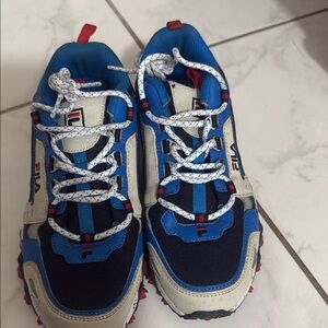 Fila Kids Navy and Cream Sneakers